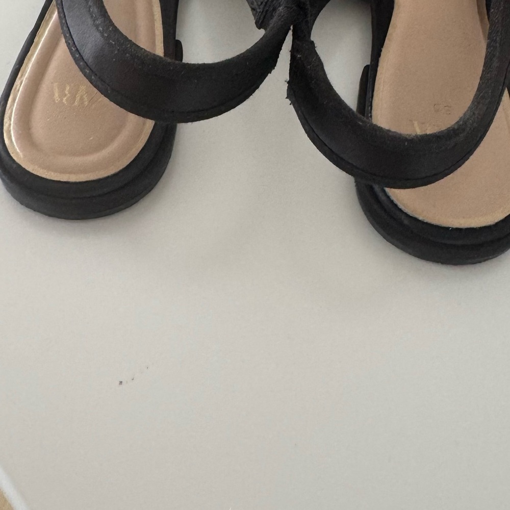 Zara Bow Black Satin Ballet Sling Back Flats Size 6 - Picture 8 of 10